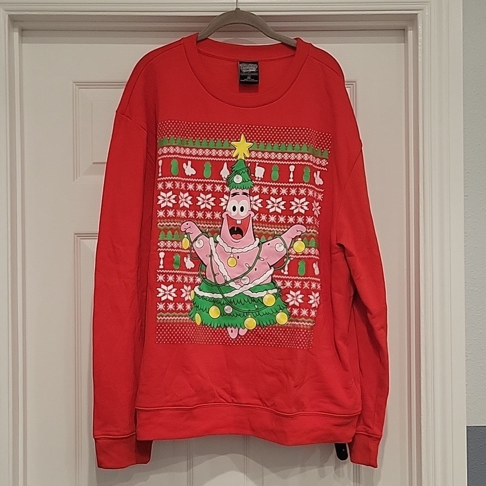 Patrick Star Christmas Tree light up crewneck